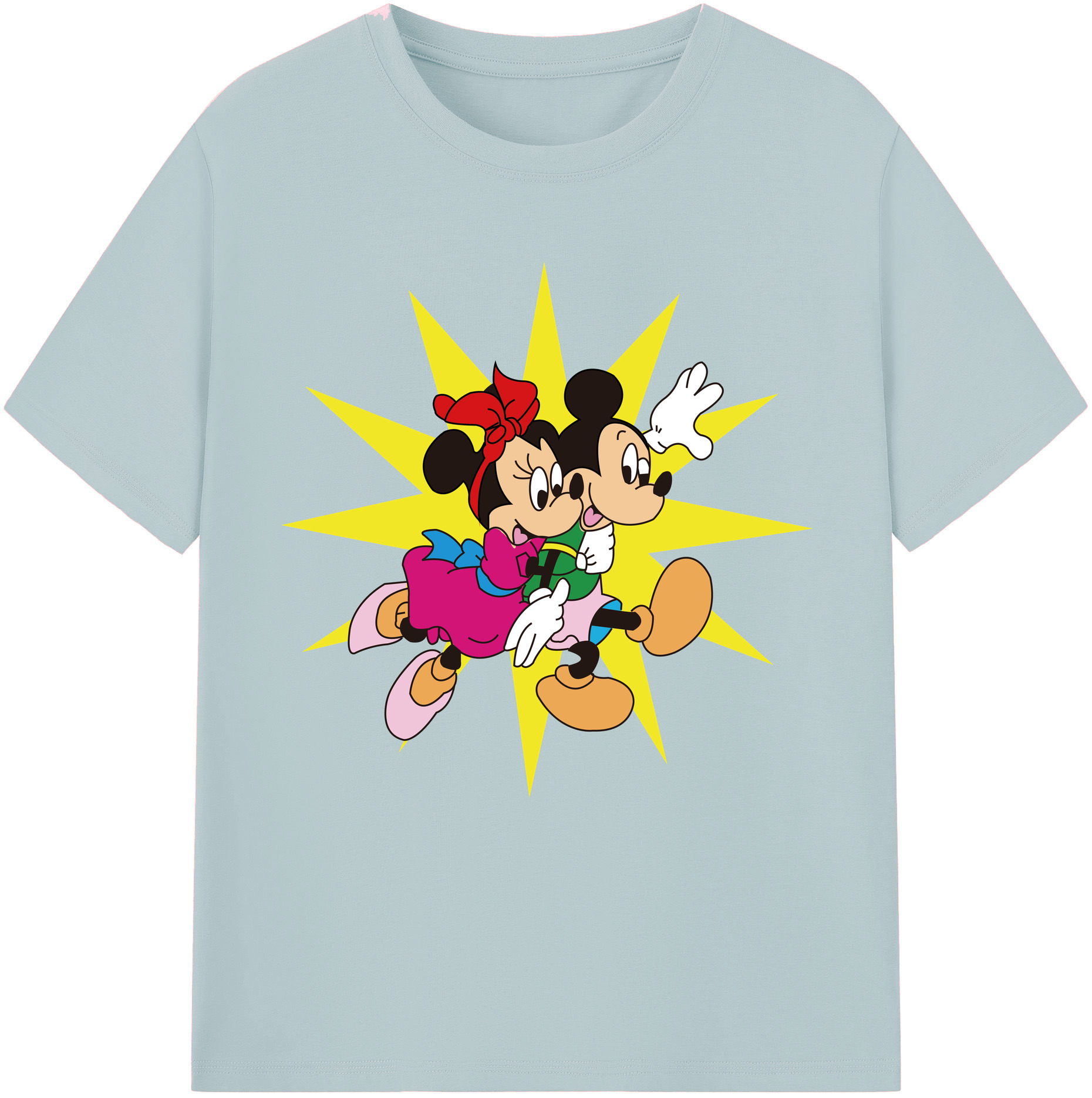 （画像用） ミッキーマウス Mickey Mouse 綿100％半袖Tシャツ（フロントプリント）